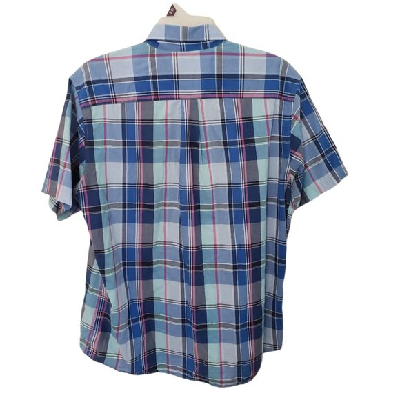 CT449 Jos A Bank Men's Blue Short Sleeve Casual Shirt L - Picture 3 of 3